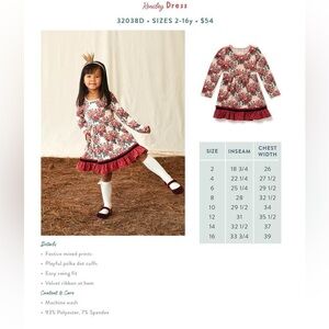 Kensley Girls Floral and Dot Print Dress EUC size 8